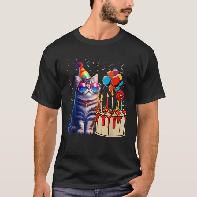 Kitty Birthday Niedlich Cat Lover Funny Bday Party T-Shirt (Vorderseite)