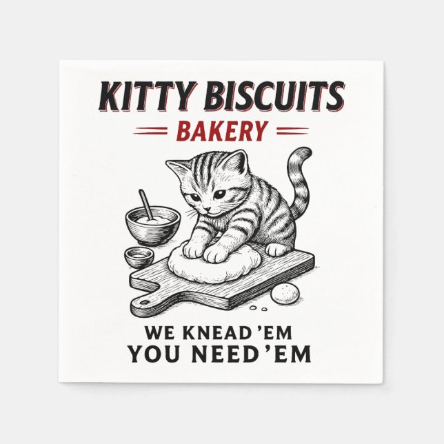 Kitty Biscuits Bäckerei Serviette (Vorderseite)
