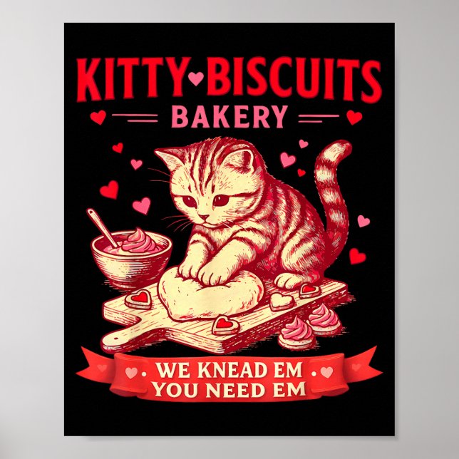 Kitty Biscuits Bakery We Knead Em You Need Em Vale Poster (Vorne)