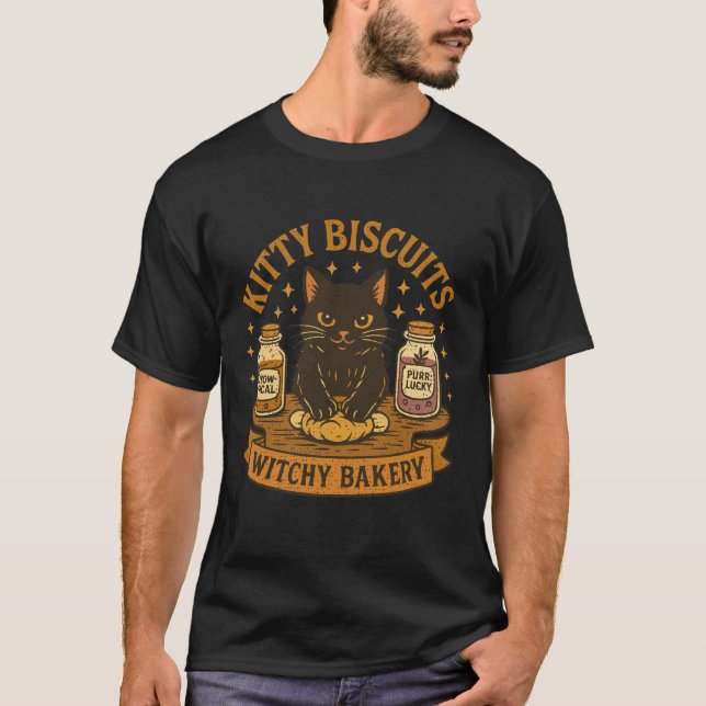 Kitty Biscuits Witchy Bakery Shirt - Magisch Schwa (Vorderseite)
