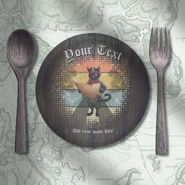 Kitty Buccaneers Sunset Quest Pappteller (Kitty Buccaneer's Sunset Quest Paper Plate)