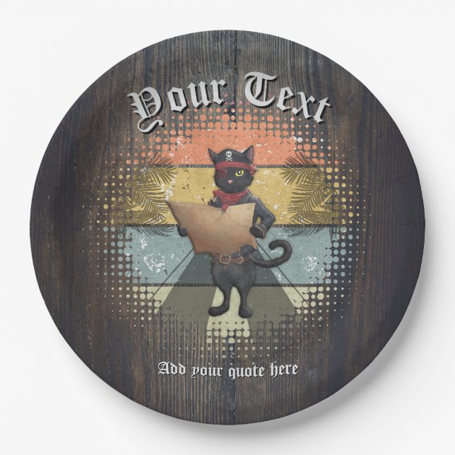 Kitty Buccaneers Sunset Quest Pappteller (Vorderseite)