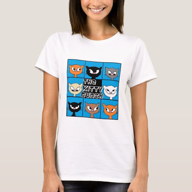 Kitty Bunch Niedlich Cat Lover T Shirt (Vorderseite)
