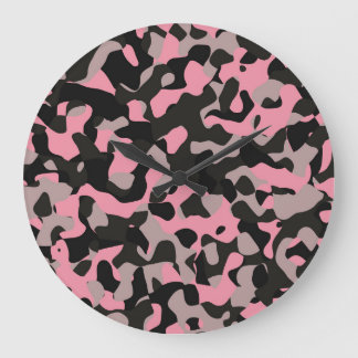 Kitty Camouflage Große Wanduhr