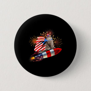 Kitty Cat 4. Juli Rakete mit Feuerwerk USA Pa Button