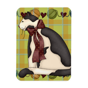 Kitty Cat auf Kariert Magnet