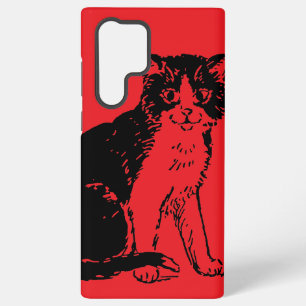 Kitty Cat auf roter Fine Art Samsung Galaxy Hülle