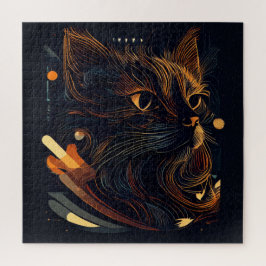 Kitty Cat auf schwarzem Rätsel