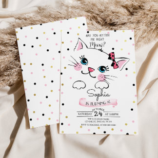 Kitty Cat Birthday Einladung