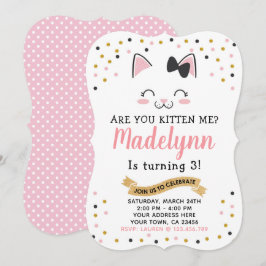 Kitty Cat Birthday Einladung