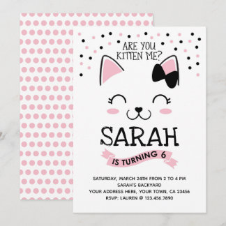 Kitty Cat Birthday Einladung