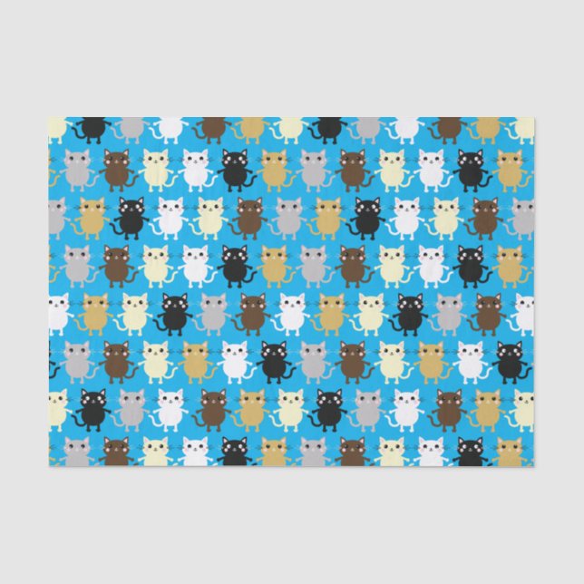 Kitty Cat Birthday Party Kinder Seidenpapier (Vorderseite)