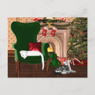 Kitty Cat Christmas Feiertagspostkarte