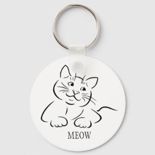 Kitty Cat Clipart Text anpassen Benutzerdefini Schlüsselanhänger