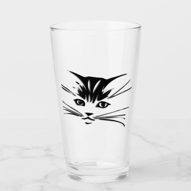Kitty Cat Face Glas (Vorderseite)