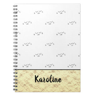 Kitty Cat Face Monogramm Notizblock