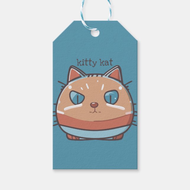 Kitty Cat Faced Geschenkanhänger (Vorderseite)