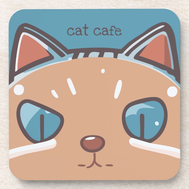 Kitty Cat Faced Getränkeuntersetzer (Vorderseite)