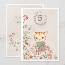Kitty Cat Floral Girly Kitten 5-jähriger Geburtsta Einladung