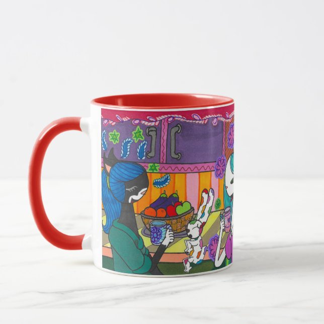 "Kitty Cat Friends" Mug de café du matin (Gauche)