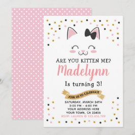 Kitty Cat Geburtstag Einladung