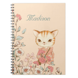 Kitty Cat Girly Vintager Niedlicher Name Personali Notizblock