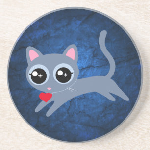 Kitty Cat Heart Dieb Niedliches Geschenk für Mäd Getränkeuntersetzer