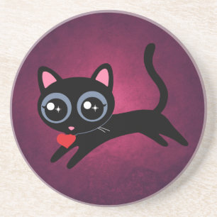 Kitty Cat Heart Dieb Niedliches Geschenk für Mäd Getränkeuntersetzer