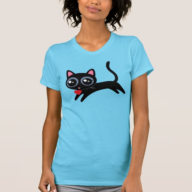 Kitty Cat Heart Dieb Niedliches Geschenk für Mädch T-Shirt (Vorderseite)