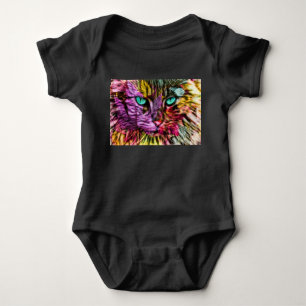 Kitty Cat Herbstlaube Farbiges Künstlerisches Desi Baby Strampler