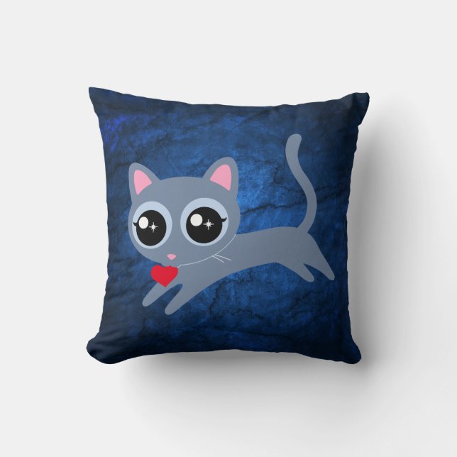 Kitty Cat Herzdieb Niedliches Geschenk Kissen (Vorderseite)