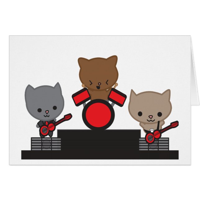 Kitty Cat Kawaii Band Card (Vorderseite (Horizontal))