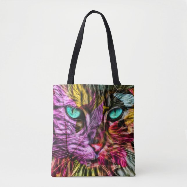 Kitty Cat Kitten Künstlerisch Design Tasche (Vorderseite)