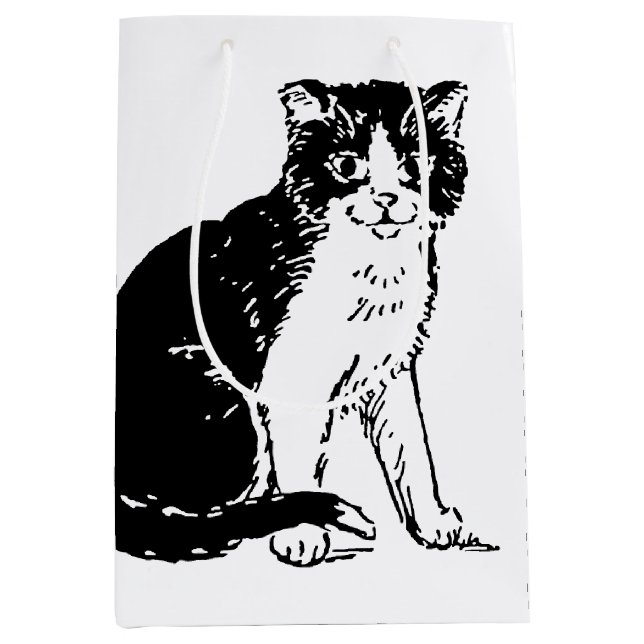 Kitty Cat Kunst Mittlere Geschenktüte (Vorderseite)