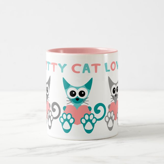 Kitty Cat Liebe 2 Tonische Tasse (Mittel)