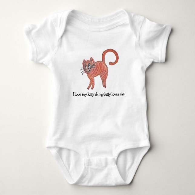 Kitty Cat Liebe Neue Babydusche Kinder Baby Strampler (Vorderseite)