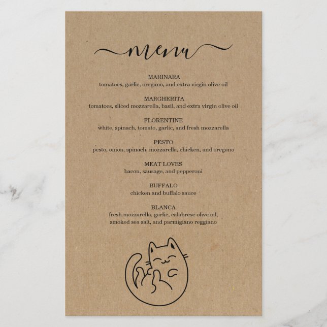 Kitty Cat Menu (Vorderseite)