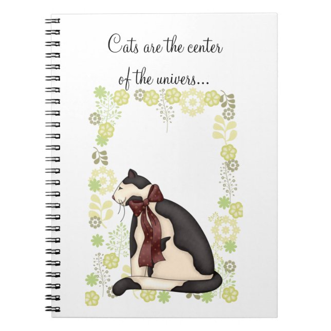 Kitty Cat mit Blume Picture Notizblock (Vorderseite)