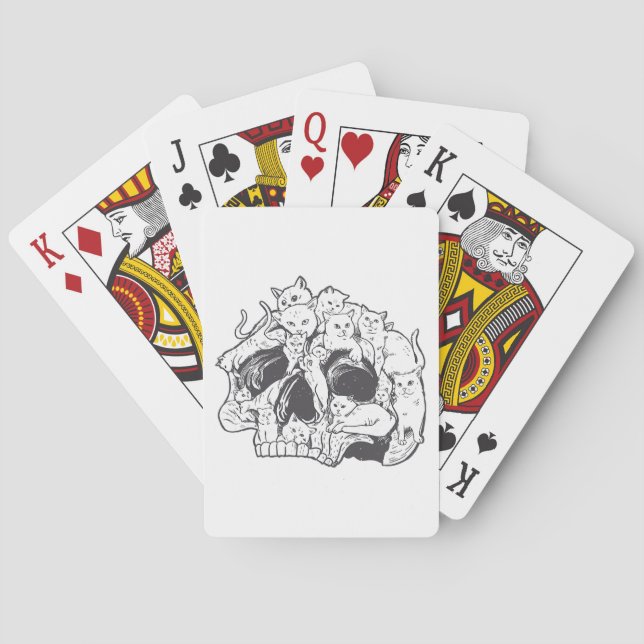 Kitty Cat mit Gun-Birthday und Halloween Cat Cost Spielkarten (Rückseite)