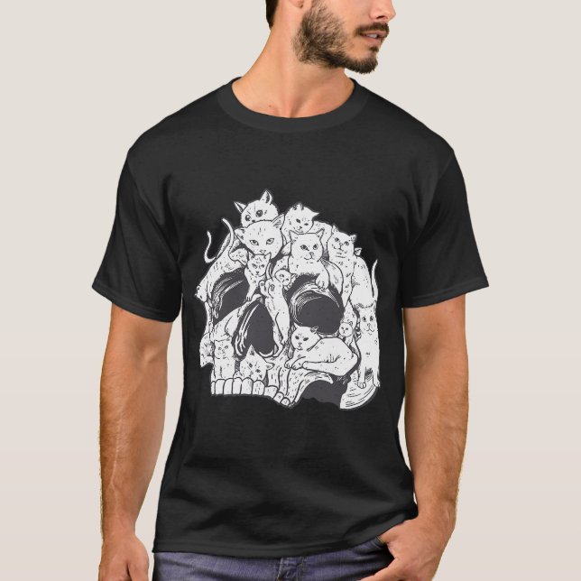 Kitty Cat mit Gun-Birthday und Halloween Cat Cost T-Shirt (Vorderseite)