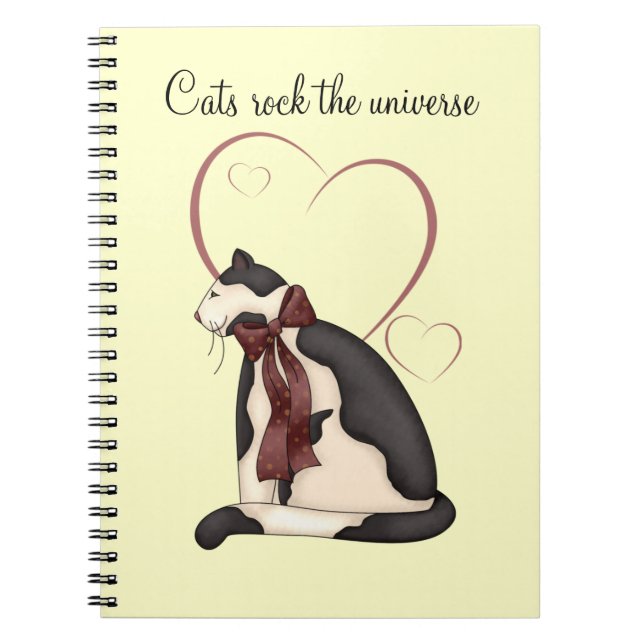 Kitty Cat mit Herz Bild Notizblock (Vorderseite)