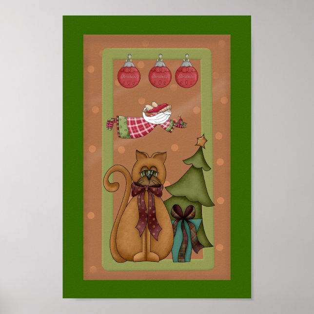 Kitty Cat mit Tree Picture Poster (Vorne)