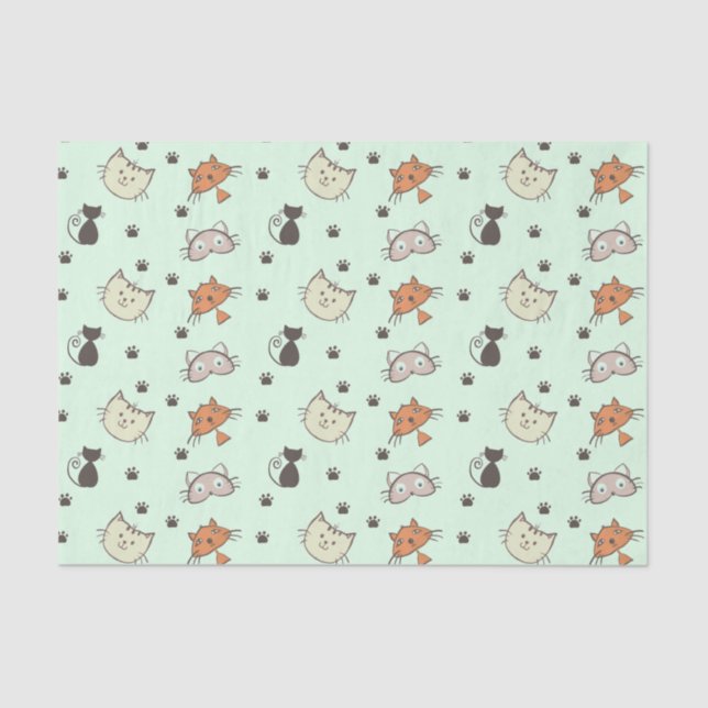 Kitty Cat Pattern Seidenpapier (Vorderseite)