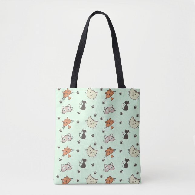 Kitty Cat Pattern Tasche (Vorderseite)