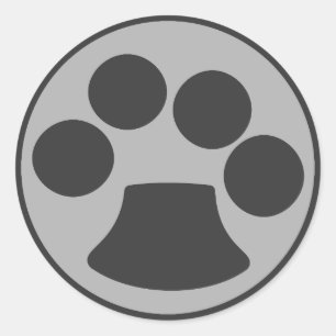 Kitty Cat Paw Print Runder Aufkleber