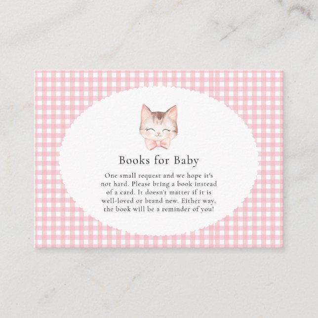 Kitty Cat Pink Purr-fect Baby Girl Babydusche Begleitkarte (Vorderseite)