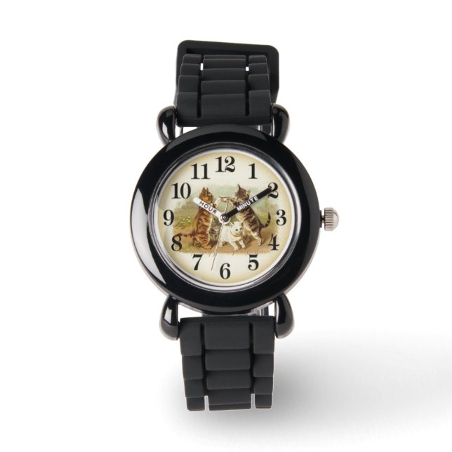 "Kitty Cat Play" Armbanduhr (Vorderseite)