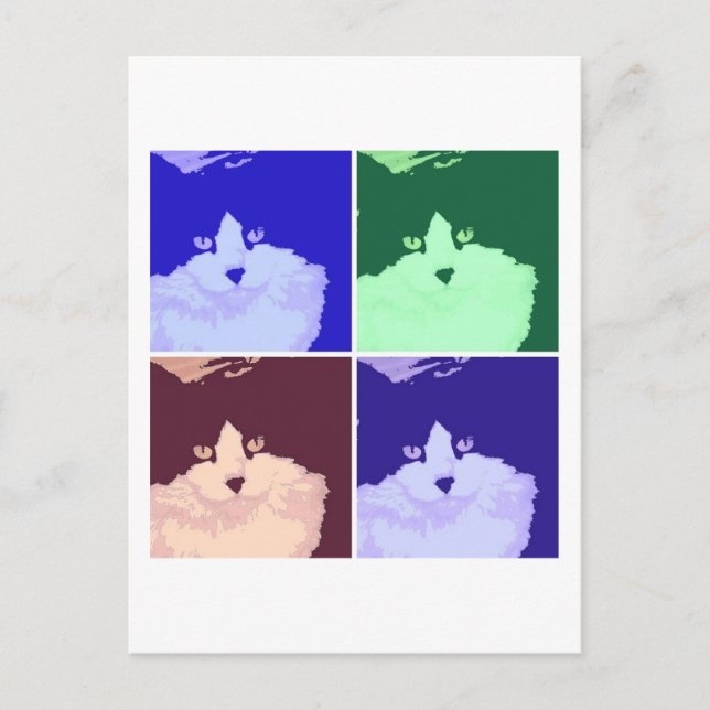 Kitty Cat Pop Art Postkarte (Vorderseite)