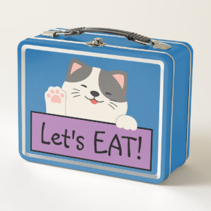 Kitty Cat School Buddy Personalisiert Metall Brotdose
