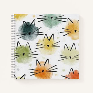 Kitty Cat Square Spiral Notebook Notizbuch